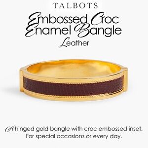Talbots Embossed Croc Enamel Bangle Leather